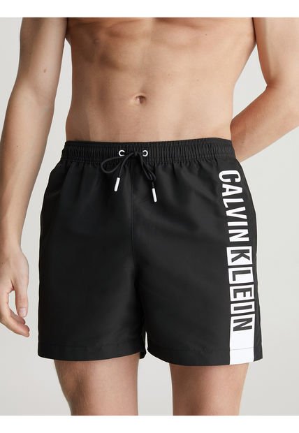 Bermuda Negra De Baño Con Cordón - Intense Power Calvin Klein