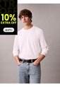 Camiseta Blanca Manga Larga De Algodón Supima Interlock Calvin Klein de Calvin Klein