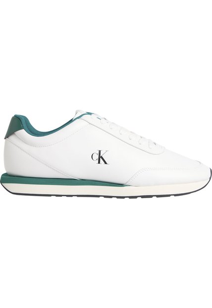 Tenis Blanco Retro Runner En Cuero Calvin Klein