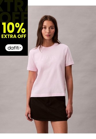 Camiseta Rosada De Corte Clásico Con Gráfico Calvin Klein Calvin Klein