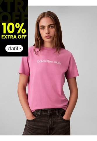 Camiseta Rosa Clásica Con Logo Estampado Calvin Klein Calvin Klein