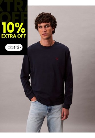 Camiseta Azul De Manga Larga Con Monograma Calvin Klein Calvin Klein