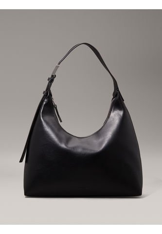 Bolso Negro Hobo Con Mini Logo Grabado Calvin Klein Calvin Klein