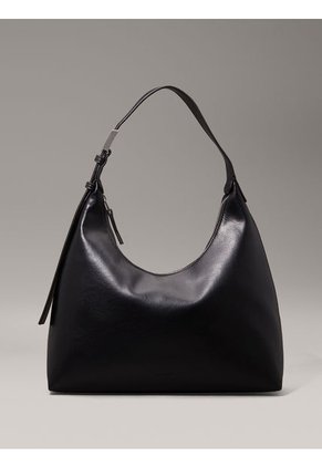 Bolso Negro Hobo Con Mini Logo Grabado Calvin Klein