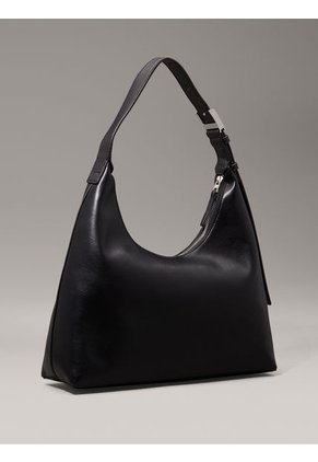 Bolso Negro Hobo Con Mini Logo Grabado Calvin Klein