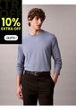 Camiseta Azul Manga Larga De Algodón Supima Interlock Calvin Klein de Calvin Klein