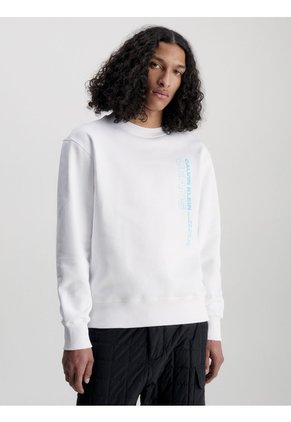 Saco De Felpa Y Algodón Con Logo Hombre Blanco Calvin Klein