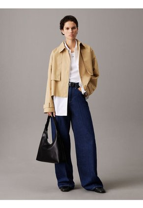 Bolso Negro Hobo Con Mini Logo Grabado Calvin Klein