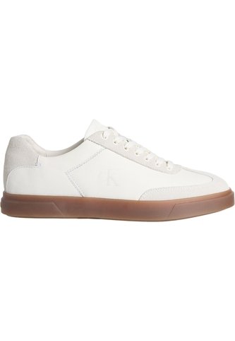 Tenis Blanco De Perfil Bajo En Texturas Mixtas Calvin Klein Calvin Klein