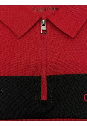 Polo Rojo Standard Con Cremallera Calvin Klein