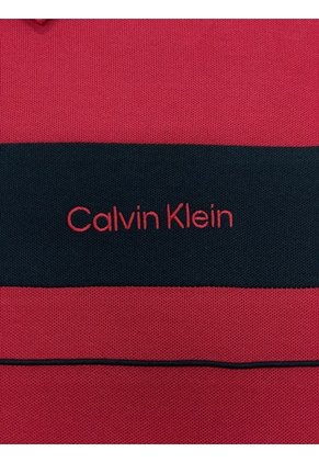 Polo Rojo Standard Con Cremallera Calvin Klein