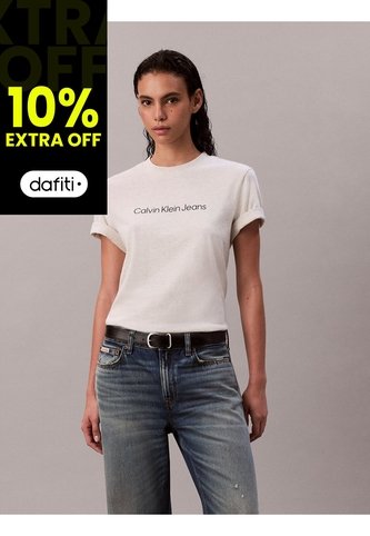 Camiseta Blanca Clásica Con Logo Estampado Calvin Klein Calvin Klein