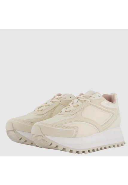 Tenis Blanco Runner Authentic De Cuero Sintético Calvin Klein