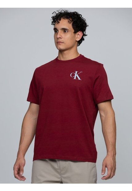 Camiseta Vino Tinto Con Monograma 30s Calvin Klein