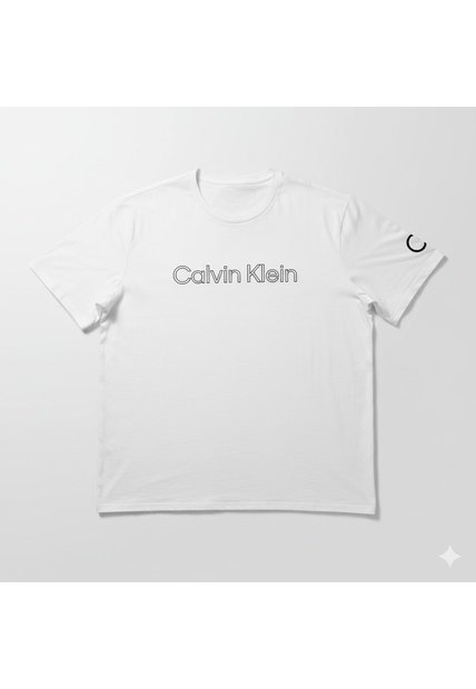Camiseta Blanca Con Logo Traveling Calvin Klein
