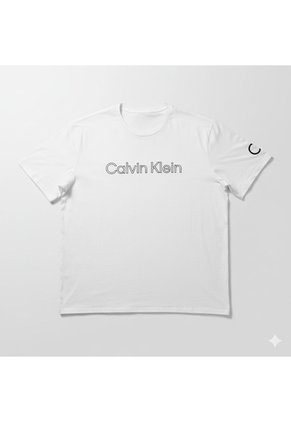 Camiseta Blanca Con Logo Traveling Calvin Klein