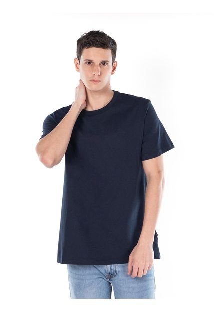Camiseta Azul Solid Liquid Con Logo Calvin Klein
