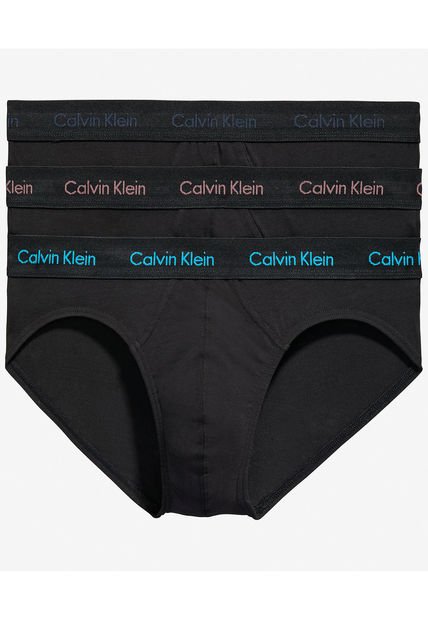 Pack De 3 Hip Brief Negro - Cotton Stretch Wicking Calvin Klein