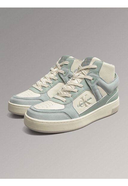 Tenis Multicolor Altos Tipo Basket De Cuero Calvin Klein
