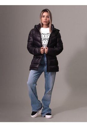 Chaqueta Negra Acolchada Sorona Calvin Klein