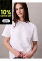 Camiseta Blanca Interlock Con Emblema CK Calvin Klein de Calvin Klein
