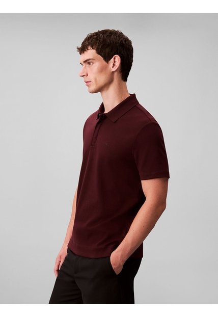 Polo Chocolate De Algodón Interlock Calvin Klein