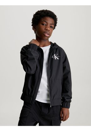 Cortavientos Niño Negro Negro Essential Con Capota Calvin Klein