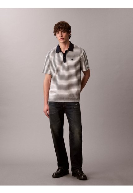 Polo Beige Ottoman A Rayas Calvin Klein