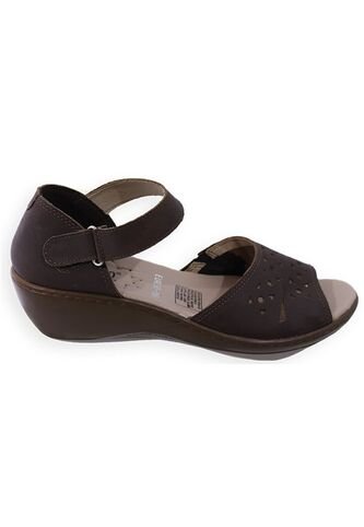 Sandalia Romulo Dama Cuero Graso Ajuste Velcro Tacón Corrido CALZADO ROMULO