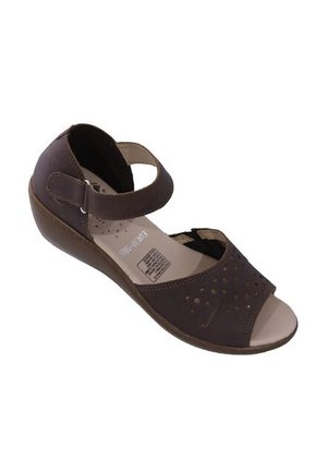 Sandalia Romulo Dama Cuero Graso Ajuste Velcro Tacón Corrido