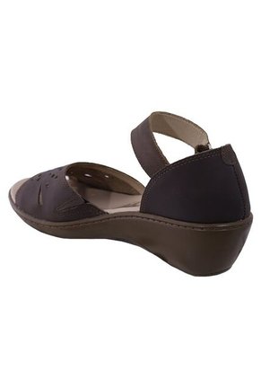 Sandalia Romulo Dama Cuero Graso Ajuste Velcro Tacón Corrido