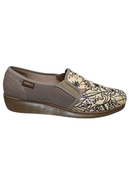 Zapato Textil Mocasín Tacón Corrido Romulo