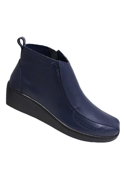 Botin Dama Romulo Cuero Ajuste Cremallera Tacon Corrido