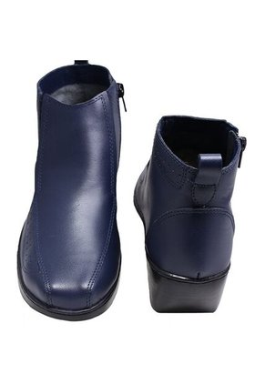 Botin Dama Romulo Cuero Ajuste Cremallera Tacon Corrido