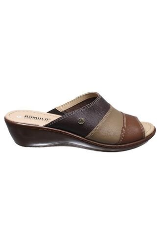 Sandalias Romulo Cuero Combinado Sin Ajuste Para Mujer CALZADO ROMULO