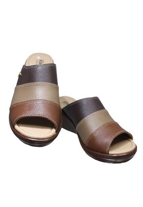 Sandalias Romulo Cuero Combinado Sin Ajuste Para Mujer