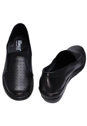 Mocasín Dama Romulo Cuero Con Resorte En Capellada