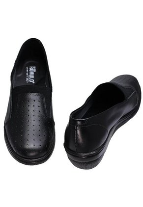 Mocasín Dama Romulo Cuero Con Resorte En Capellada