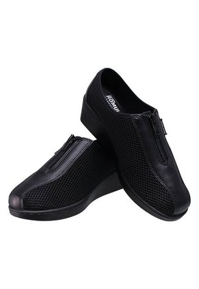 Zapato Mocasín Cremallera En Capellada Cuero Por Textil