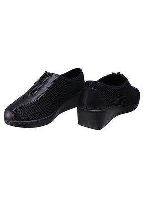 Zapato Mocasín Cremallera En Capellada Cuero Por Textil