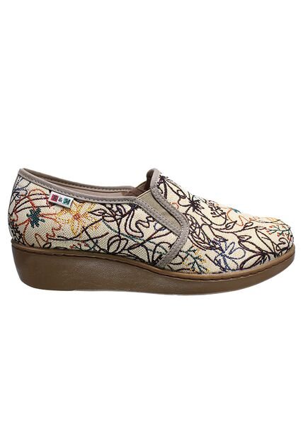Zapato Textil Mocasín Tacón Corrido Romulo