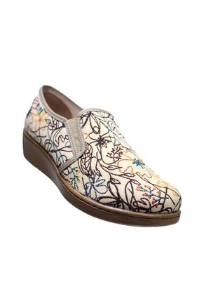 Zapato Textil Mocasín Tacón Corrido Romulo