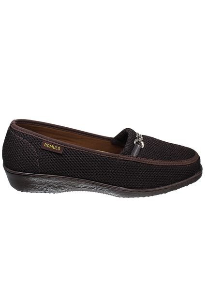 Zapato Mocasín Textil Hebilla Decorativa