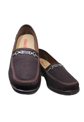 Zapato Mocasín Textil Hebilla Decorativa