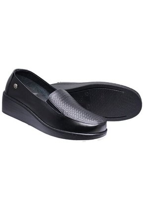 Romulo Mocasín Para Dama En Cuero Tacón Corrido