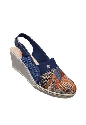 Sandalia Romulo Multicolor Para Dama Tacón Playero