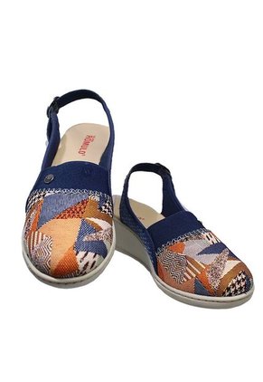 Sandalia Romulo Multicolor Para Dama Tacón Playero