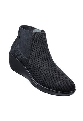 Botín Romulo Dama Textil Con Resorte Y Cremallera Tacón Corrido