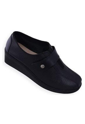 Romulo Mocasín Dama Cuero Ajuste Resorte Y Velcro