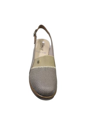 Sandalia Romulo Beige Para Dama Tacón Playero